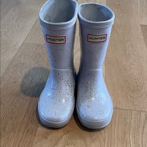 Hunter Kids' White Boots with Gold Speckles